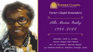 Lillie Maxine Guidry Homegoing Celebration April 23 2022
