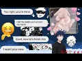 Jujutsu kaisen reaction to sits on there lap kinda nsfw