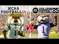 College Football 25 Vs NCAA 14 Gameplay Graphics Comparison