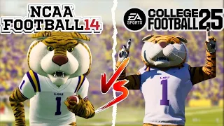 College Football 25 Vs NCAA 14 Gameplay Graphics Comparison