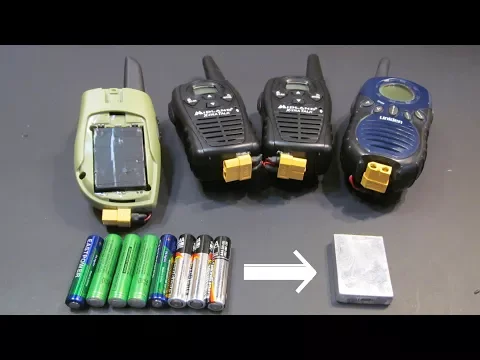 DIY: Walkie Talkie battery hack. Replace AAA's with Li-ion battery