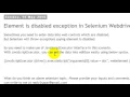 Element is disabled exception in Selenium Webdriver