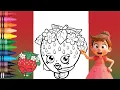 Shopkins Strawberry Kiss GIANT Coloring Page Crayons Coloring COLORING WITH Happy Coloring World