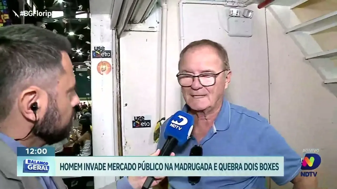 Alerta no Mercado Público: homem invade e danifica boxes durante madrugada