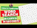 EASILY Create a Word Search Puzzle in Canva in SECONDS