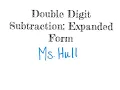 Double Digit Subtraction Expanded Form