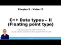 Floating point type float double long double in C 11 C tutorial for Beginners