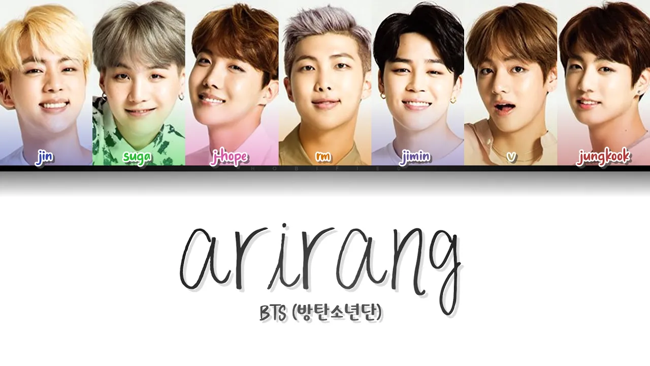 BTS (방탄소년단) - ARIRANG (아리랑) (Color Coded Lyrics/Han/Rom/Eng) BTS (방탄소년단) - ARIRANG (아리랑) (Color Coded Lyrics/Han/Rom/Eng)