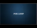 Loops or Iterative statements for loop