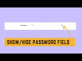 Show Hide Password Input Field Using HTML CSS JS JS Tutorial