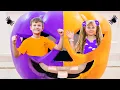 Purple VS Orange Challenge with Diana and Roma