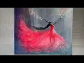 Lagu How To Paint LADY IN RED ❤️ acrylic step by step painting tutorial