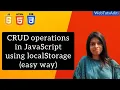 CRUD operations in JavaScript using LocalStorage CRUD operations in HTML CSS JavaScript easy way