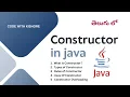 Java Constructors what is Constructors in Java Core Java Java Programming telugu lo