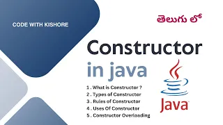 Java Constructors what is Constructors in Java Core Java Java Programming telugu lo
