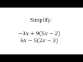 Simplify Algebraic Expressions ax-b cx-d