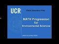 Math Placement Progress for Environmental Sciences Major