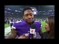 Stefon Diggs crying on interview trending meme template guy in purple outfit crying on interview