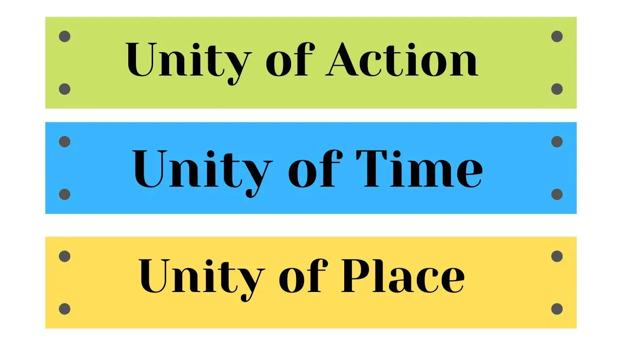 Three Dramatic Unities | Aristotelian Unities | Classical Unities | Unity of Time, Place & Action |