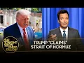 Trump Makes Delusional Strait of Hormuz Threat Blames Vandals for Grass Damaged by His Rally
