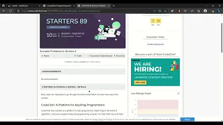 CODECHEF SOLUTIONS STARTERS 89 Division 4 Rated Coding Competition