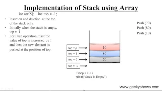 Implementation of Stack using Array in Data Structure Hindi