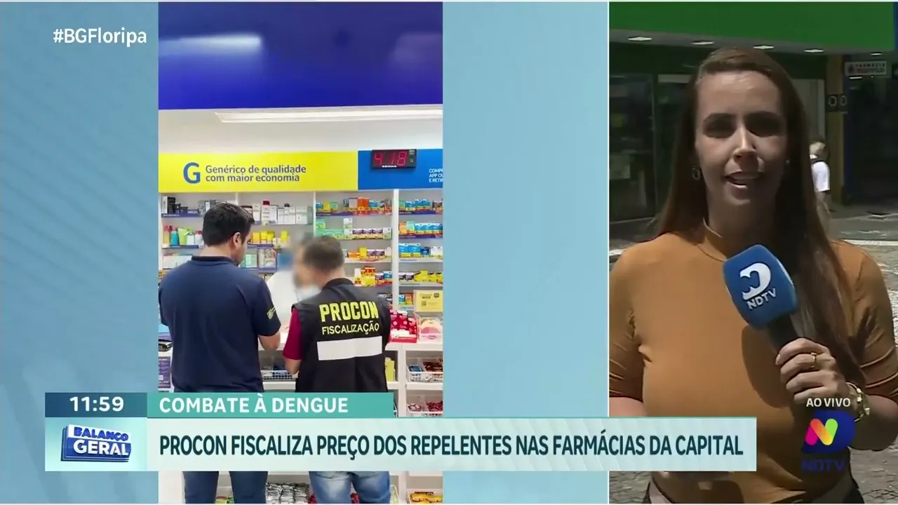 Fiscalização do Procon: preços de repelentes sob análise em farmácias de Florianópolis