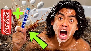 I Filled a Whole Bathtub with Coke and Mentos! (EXPLOSIVE)