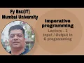 Imperative programming FY BscIT C programming lecture 2