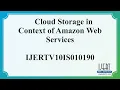 Cloud Storage in Context of Amazon Web Services