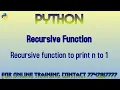 Recursion in Python Print Decreasing Count Using Recursion in Python