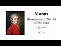 Mozart: Divertimento No. 14 in B-flat major, K. 270 (with Score)