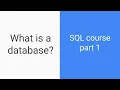 SQL tutorial for beginners Part 1 What is a database