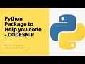 Python Package to save your Code snippets - Codesnip
