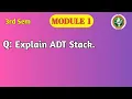 VTU DSA Module 1 Stack ADT Explained Operations LIFO Principle BCS304