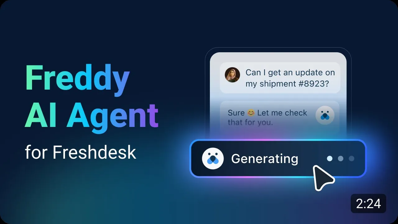 Freshworks Freddy AI Agent UI animation video