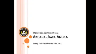 Download Pembelajaran Daring Aksara Jawa Angka Kelas X MP3