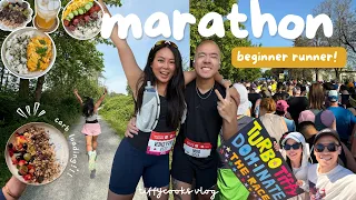 MY FIRST MARATHON *slow runner* | everything i ate, carb loading & my journey 🏃🏻‍♀️🍛