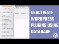 Manually deactivate plugin in WordPress database 101