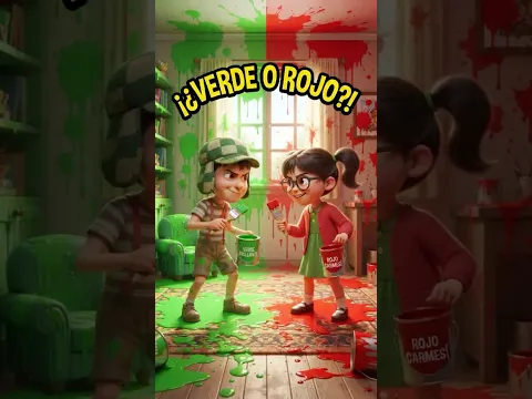 ¡¿VERDE O ROJO! 🎨 EL CHAVO Y LA CHILINDRINA PINTAN LA CASA