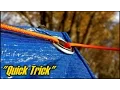 How To Setup A Tarp Using No Knots - Quick Trick