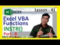 INSTR function in Excel VBA Excel VBA for beginners leson - 41 Excel VBA Functions