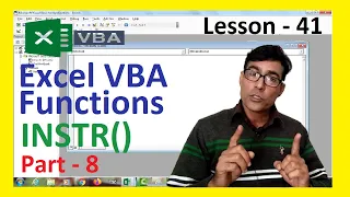 INSTR function in Excel VBA Excel VBA for beginners leson - 41 Excel VBA Functions