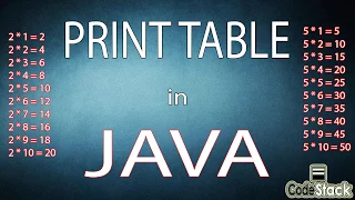 Java code for Printing Multiplication Table of Any Number in 3 Mins Print table in java