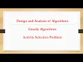Activity Selection Problem Explained Greedy Algorithm Approach