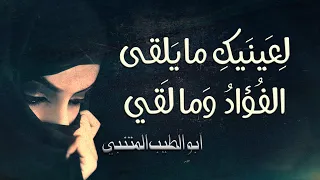 مقطع من قصيدة لعينيك ما يلقى الفؤاد وما لقي لأبي الطيب المتنبي مع الشرح دندنها