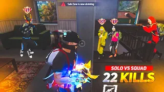 Solo vs Squad 🪂 Region Top Lobby🔥22 Kills Booyah on GrandMaster 😍