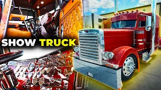Client s Peterbilt 379 Show-Truck Gets High-End Custom Interior NEW LEATHER Dash Seats More
