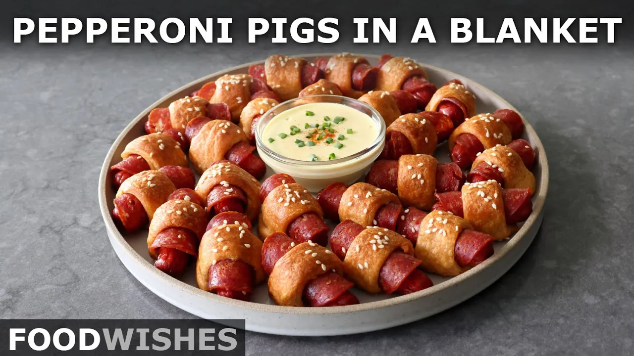 Pepperoni Pigs in a Blanket   Food Wishes