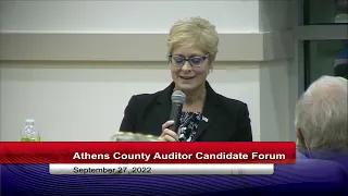 Athens County Auditor Candidate Forum September 27 2022